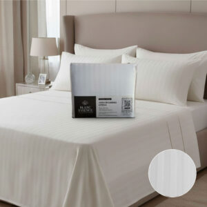 Sábanas Satén 250 hilos Jacquard Blanc Essence, 100% algodón egipcio, blanco absoluto